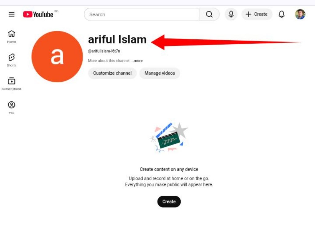 [ছবি - 2] মোবাইল দিয়ে ইউটিউব চ্যানেল খোলার নিয়ম। March 14, 2026